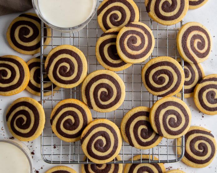 Vanilla-Chocolate Pinwheel Cookies