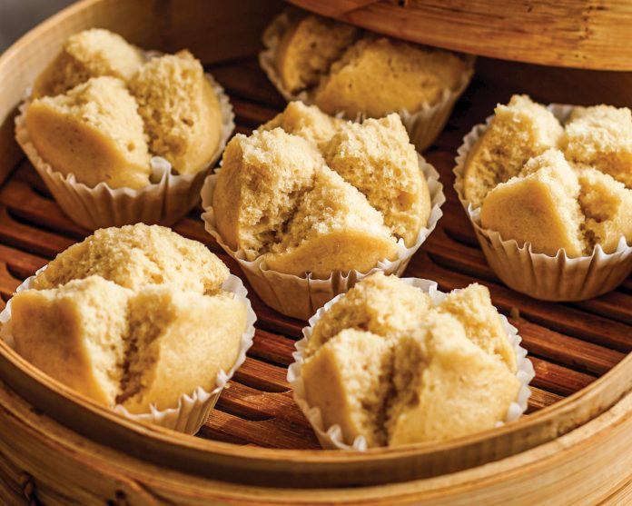 Pau Pau's Steamed Cupcakes (Fa Gao) in steamer kristina cho