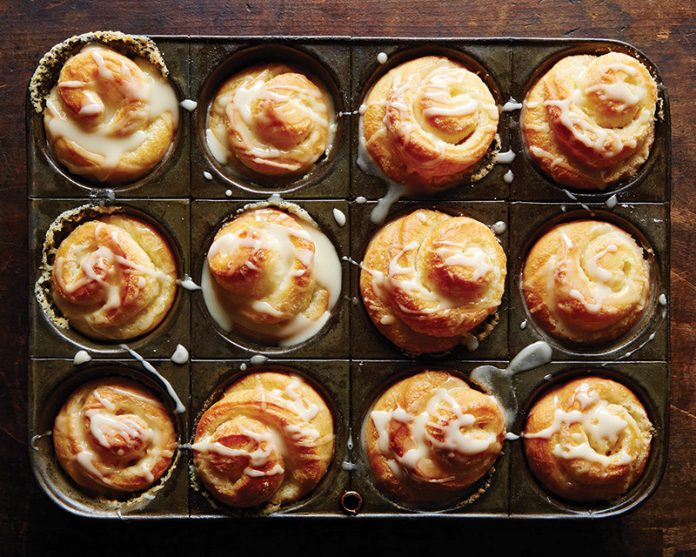 Overnight Orange Refrigerator Rolls in muffin tin baked baking recipe