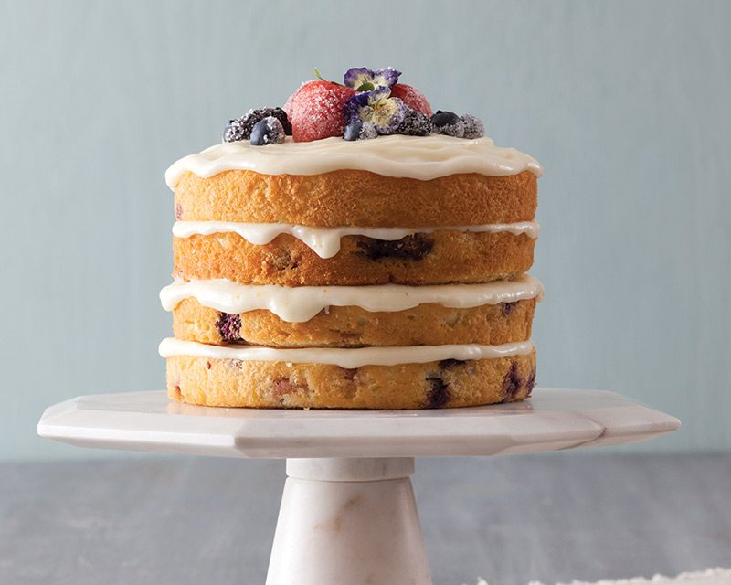 Berry Buttermilk Cake with Mascarpone Crème Fraîche