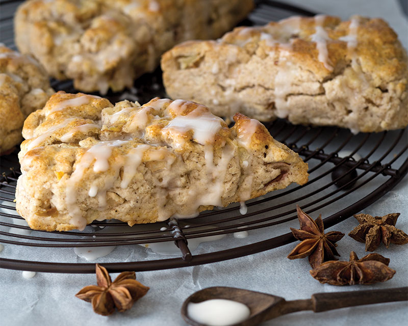 Baking with Cinnamon | Pear Chai Spiced Scones with Spiced Pear Glaze