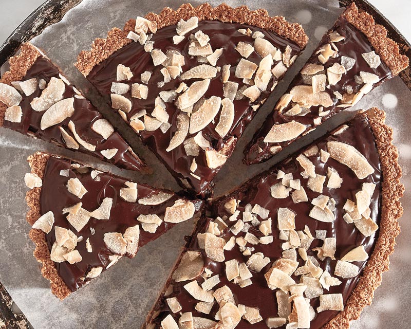 Chocolate Coconut Tart with Almonds