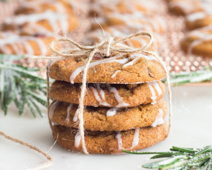 Chewy Chai-Spiced Cranberry Molasses Cookies