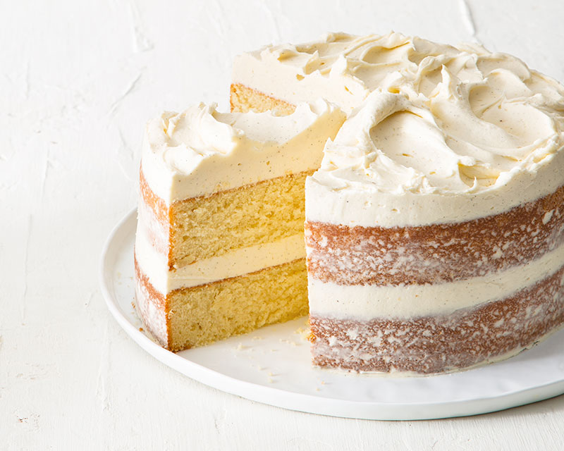 Vanilla Layer Cake with Creamy Vanilla Frosting. bakefromscratch.com. easy ...