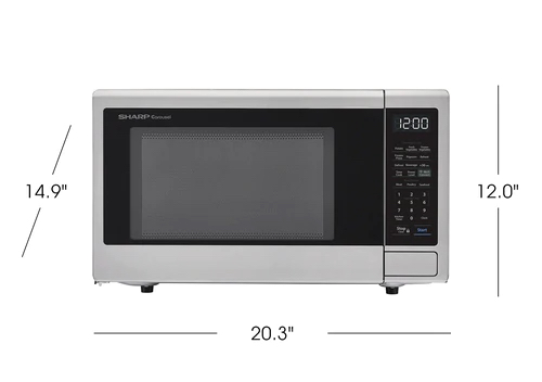 Sharp Stainless Steel Smart Carousel Countertop Microwave Oven