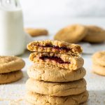 Grape Jelly-Stuffed Peanut Butter Cookies