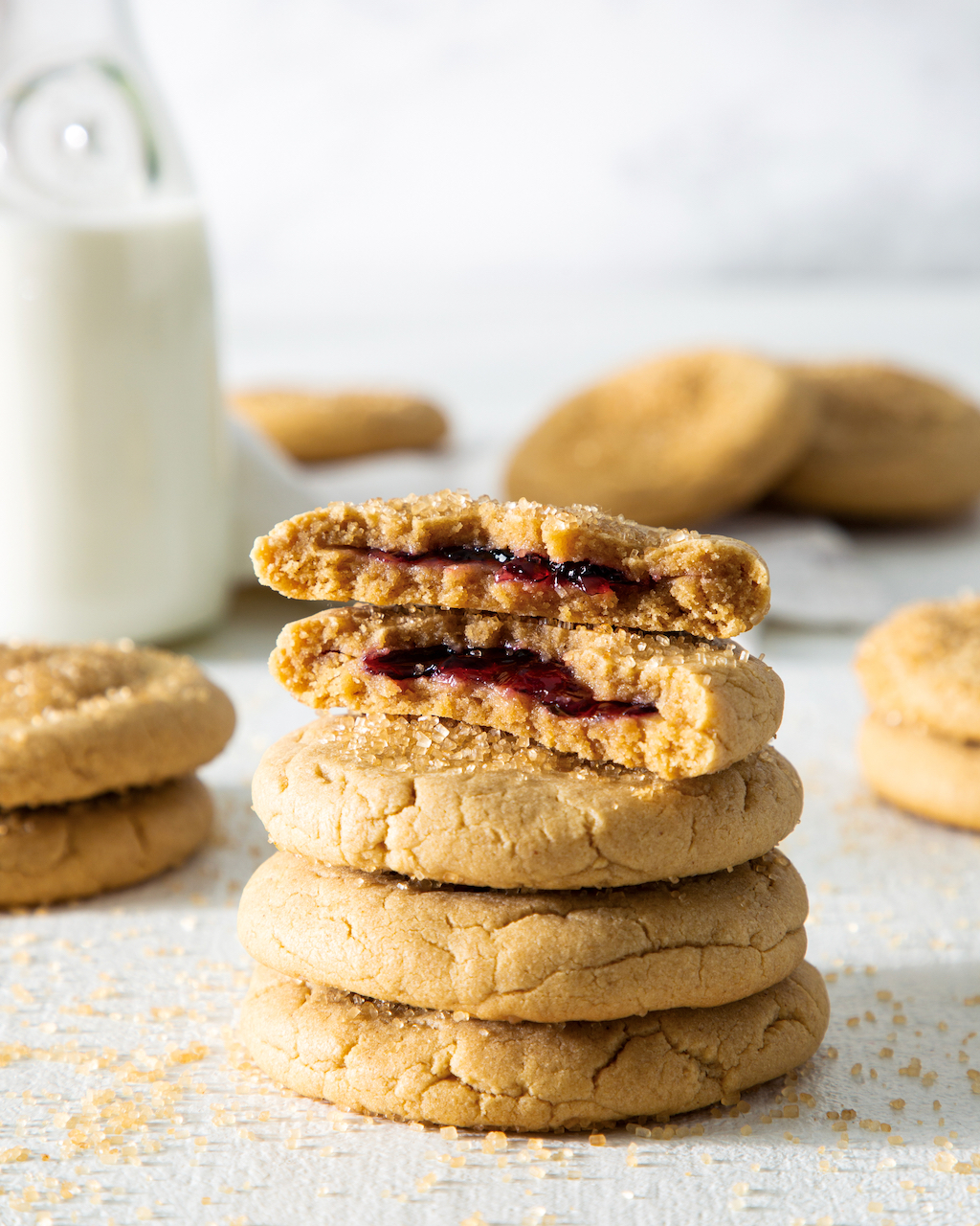 Grape Jelly-Stuffed Peanut Butter Cookies - Bake from Scratch