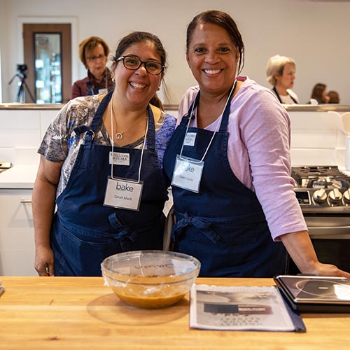 Happy bakers at a retreat