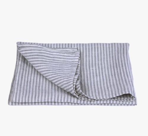 Thin white striped towel